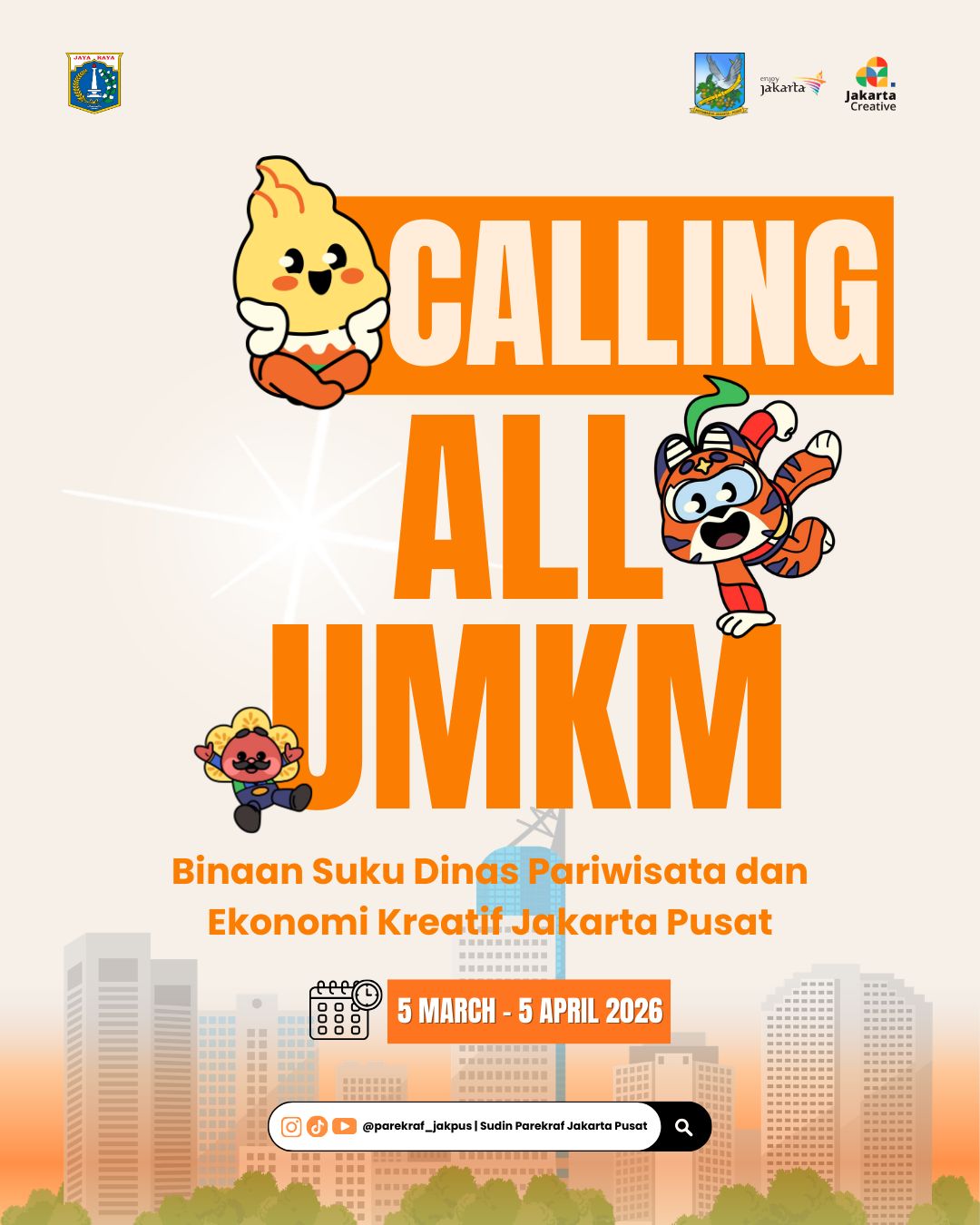 Suku Dinas Parekraf Jakarta Pusat Buka Pendaftaran Program Binaan UMKM 2026